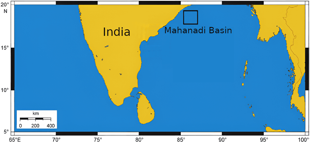 Fig 1. Map highlighting the offshore area of the Mahanadi Basin (Kumar et.al. 2016)